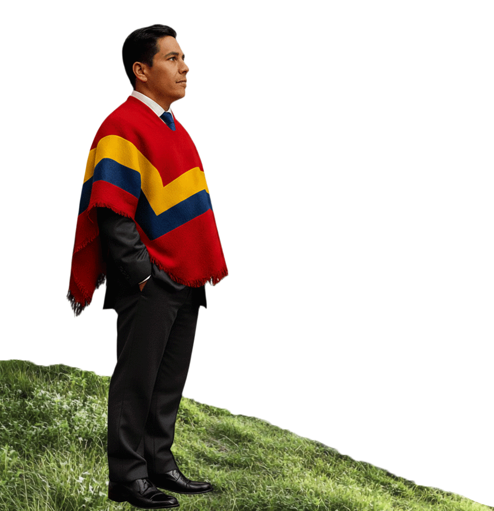 Personaje-ecuatoriano-de-perfil-con-traje-tipico-en-la-cima-de-monte